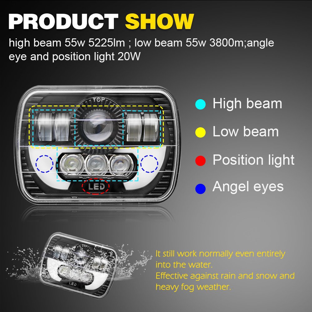 7inch H4 Led Light For Jeep Wr - Model Kit Jeep ulasan dan harga