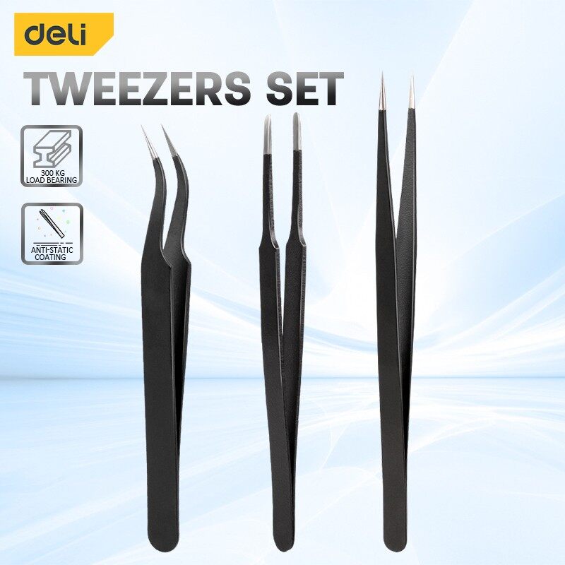 Deli 3PCS Tweezers Set Upgrade - Model Kit Nipper ulasan dan harga