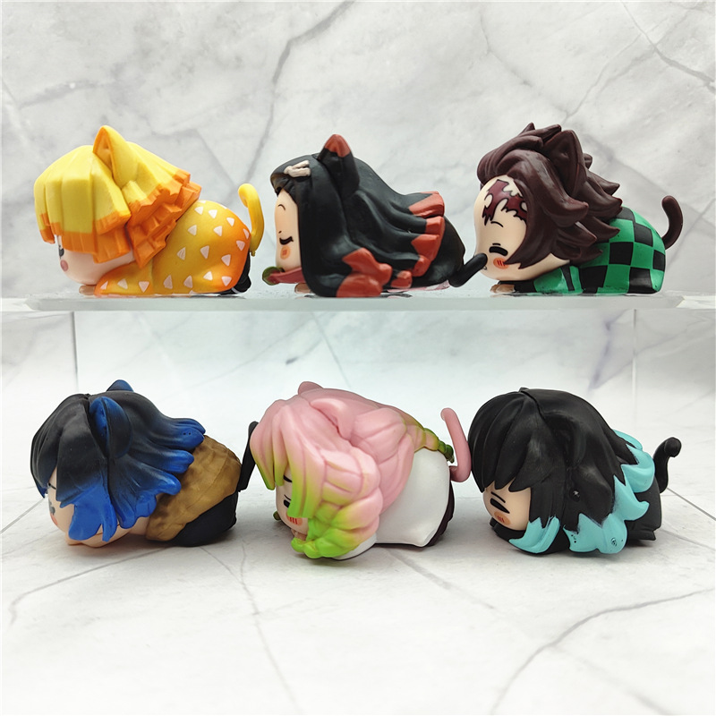 6Pcs/1 Set Anime Demon Slayer  - Model Kit Zenitsu ulasan dan harga